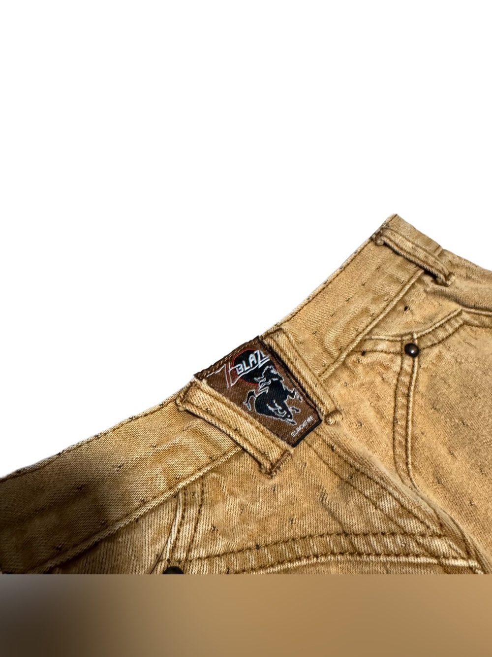 Vintage Blaze Bareback Riding Jeans Women's 24 High Waisted Tan Dots Western - Picture 5 of 7